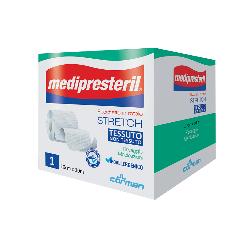 MEDIPRESTERIL ROCCHETTO ROTOLO STRETCH TESSUTO NON TESSUTO 10 CM X 1000 CM