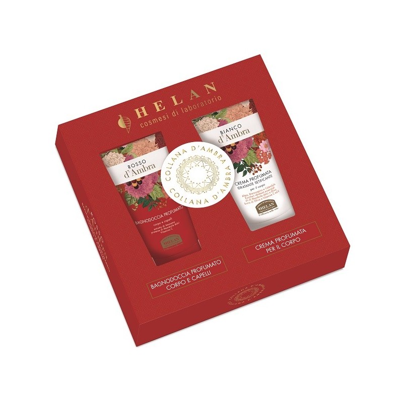 COLLANA D'AMBRA COFANETTO ROSSO D'AMBRA 1 BAGNODOCCIA 75 ML + 1 BIANCO D'AMBRA CREMA CORPO 75 ML
