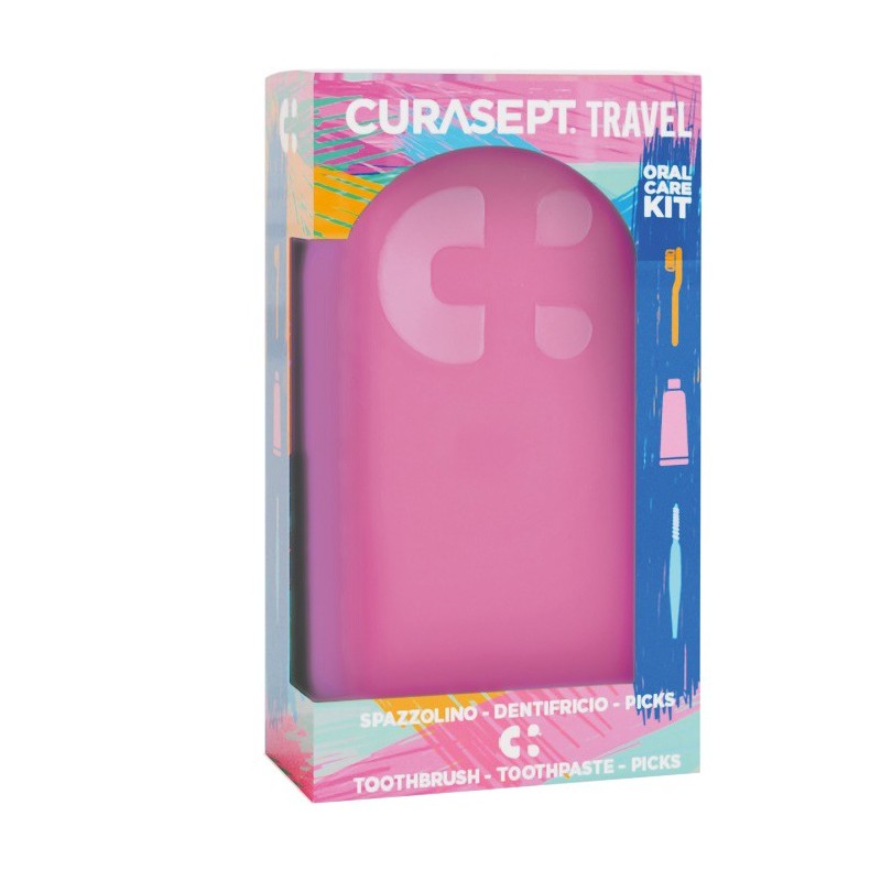 CURASEPT TRAVEL FUXIA 1 SPAZZOLINO + 1 DENTIFRICIO 20 ML + 3 PICKS