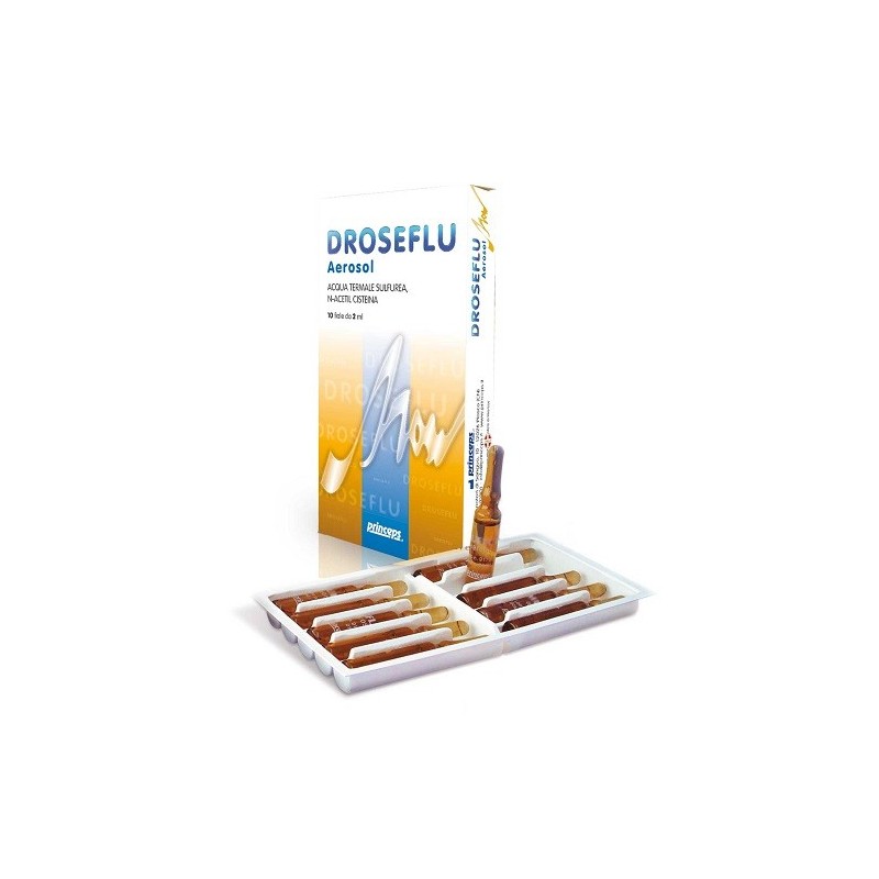 DROSEFLU FIALE AEROSOL ACQUA TERMALE SULFUREA 10 FIALE DA 2 ML