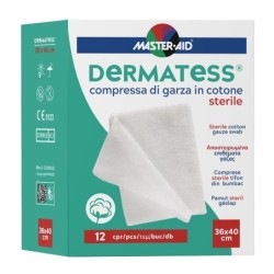 GARZA COMPRESSA MASTER-AID DERMATESS COTONE 36X40CM 12 PEZZI