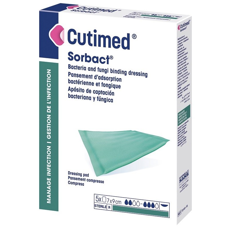 MEDICAZIONE IDROFOBICA CUTIMED SORBACT PAD 7X9 CM 5 PEZZI