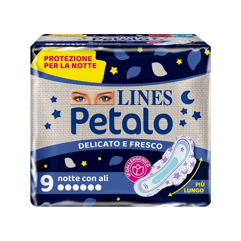 LINES PETALO BLU ASSORBENTE NOTTE 9 PEZZI