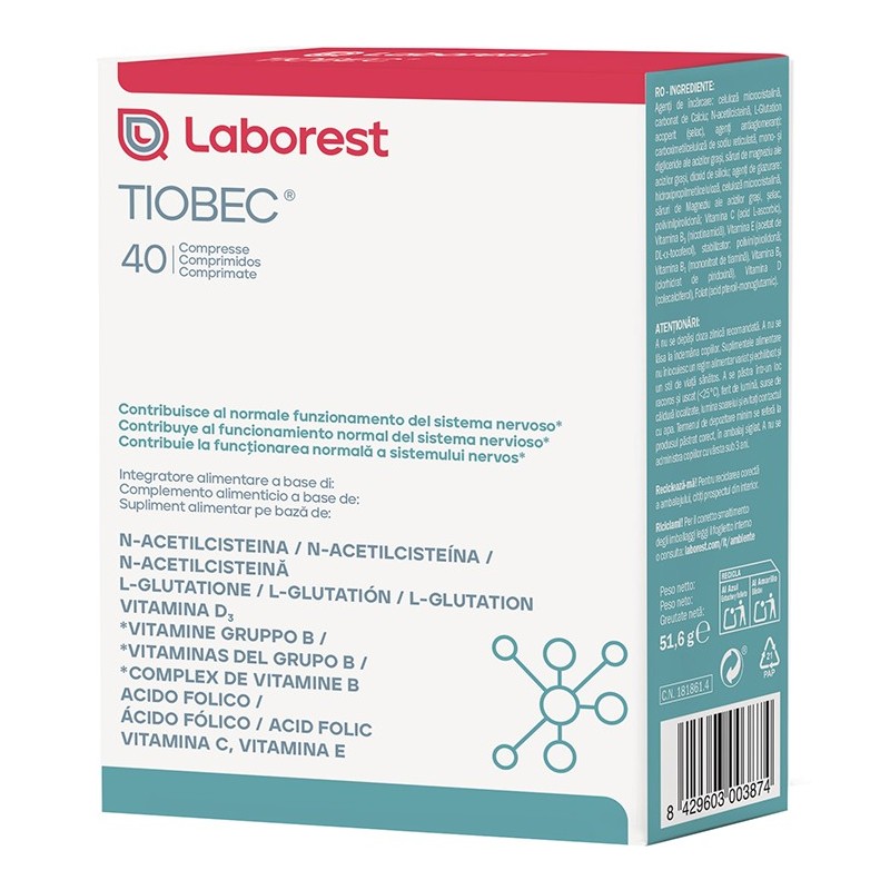 TIOBEC 40 COMPRESSE NUOVA FORMULAZIONE SENZA GLUTINE SENZA LATTOSIO