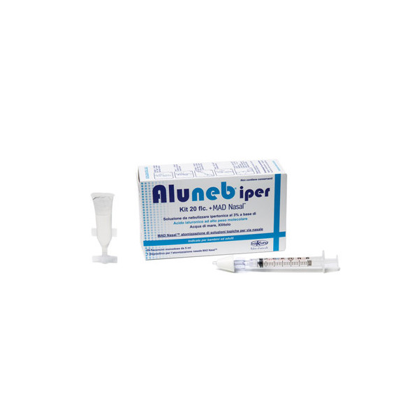 ALUNEB KIT SOLUZIONE IPERTONICA 3% 20 FLACONCINI + MAD NASAL ATOMIZZATORE
