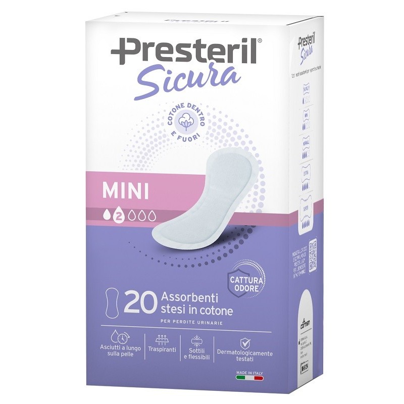 PRESTERIL SICURA ASSORBENTE INCONTINENZA MINI 20 PEZZI