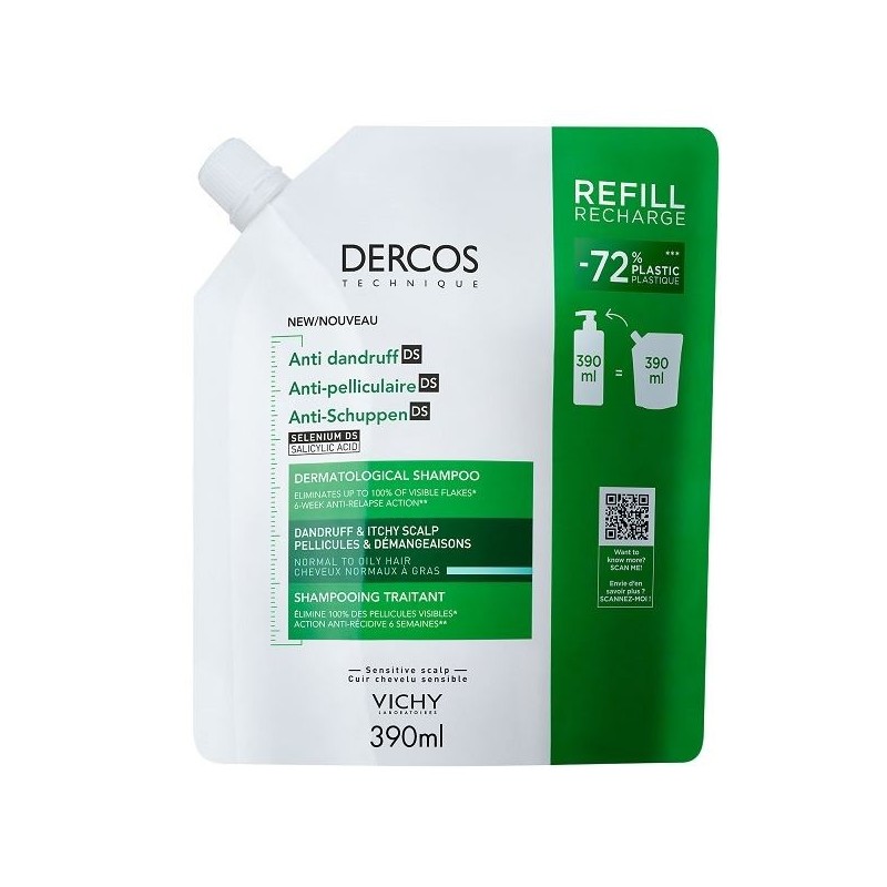 DERCOS TECHNIQUE SHAMPOO ANTIFORFORA DS GRASSI REFILL 390 ML
