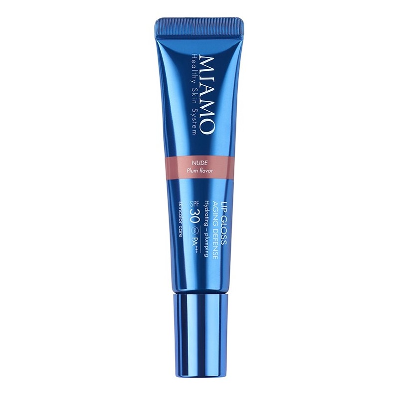 MIAMO SKINCOLOR CARE LIP GLOSS AGING DEFENSE SPF 30+ NUDE PLUM FLAVOR 15 ML