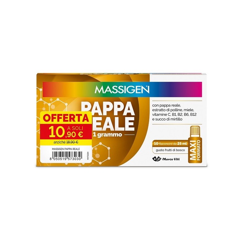MASSIGEN PAPPA REALE 10 FLACONCINI DA 25 ML 10,90 E