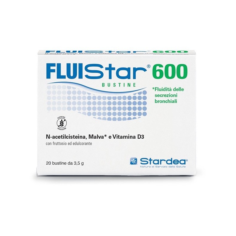 FLUISTAR 600 20 BUSTINE DA 3,5 G CON FRUTTOSIO ED EDULCORANTE SENZA GLUTINE