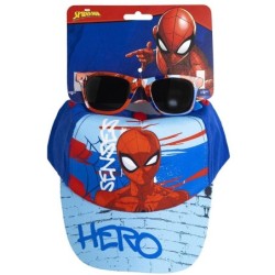 SPIDERMAN SET CAPPELLO/OCCHIALE DA SOLE BLU/AZZURRO