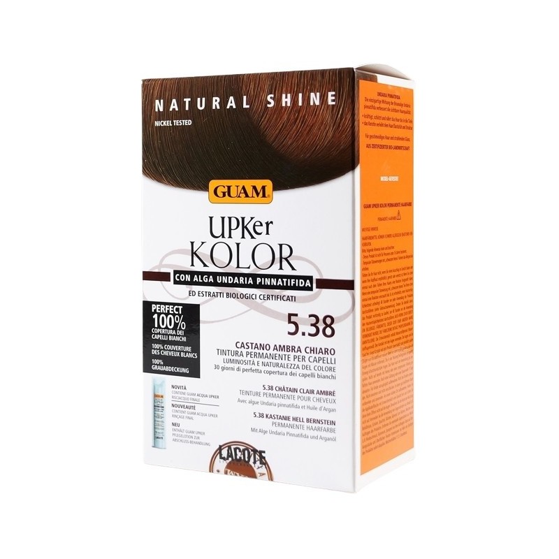 GUAM UPKER KOLOR TINTA CAPELLI 5,38 CASTANO AMBRA CHIARO CON ALGA UNDARIA PINNATIFIDA