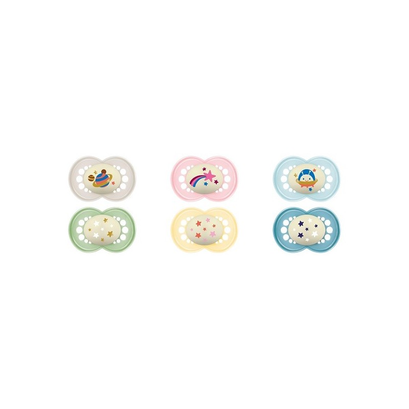 MAM SUCCHIETTO ORIGINAL NIGHT 6+ MESI SILICONE 2 PEZZI