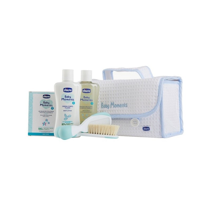 CHICCO BABY MOMENTS BEAUTY MANIGLIA AZZURRO BAGNO DELICATO CORPO-CAPELLI PELLI DELICATE 200 ML + CREMA CORPO PELLI DELICATE 200M