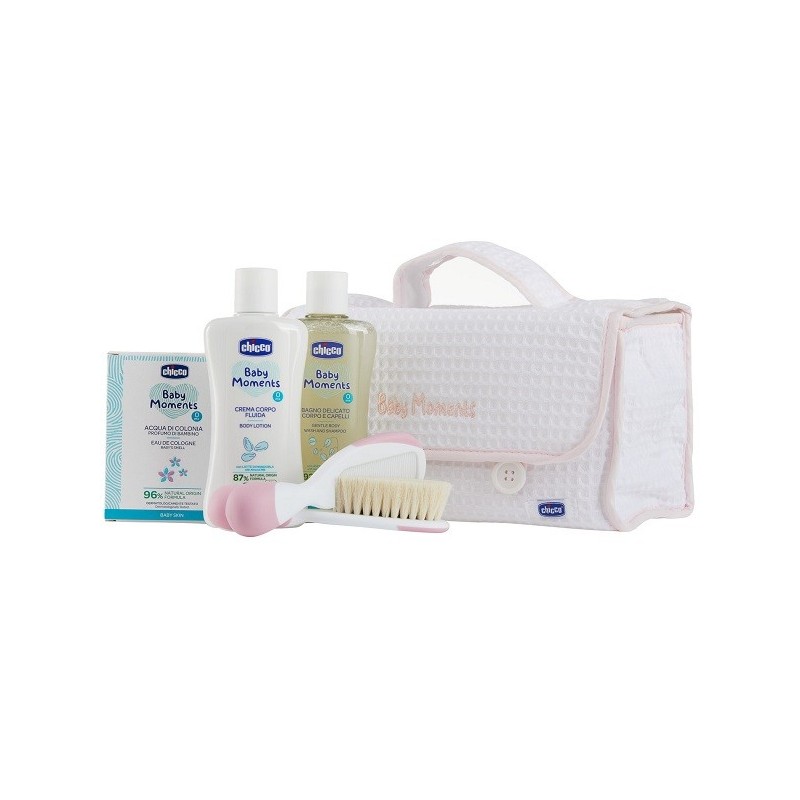 CHICCO BABY MOMENTS BEAUTY MANIGLIA ROSA BAGNO DELICATO CORPO-CAPELLI PELLI DELICATE 200 ML + CREMA CORPO PELLI DELICATE 200 ML 