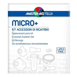 MASTER AID TECH MICRO+ KIT ACCESSORI DI RICAMBIO AMPOLLA + MASCHERA ADULTI + MASCHERA BAMBINI + 2 FILTRI ARIA + BOCCAGLIO + FORC