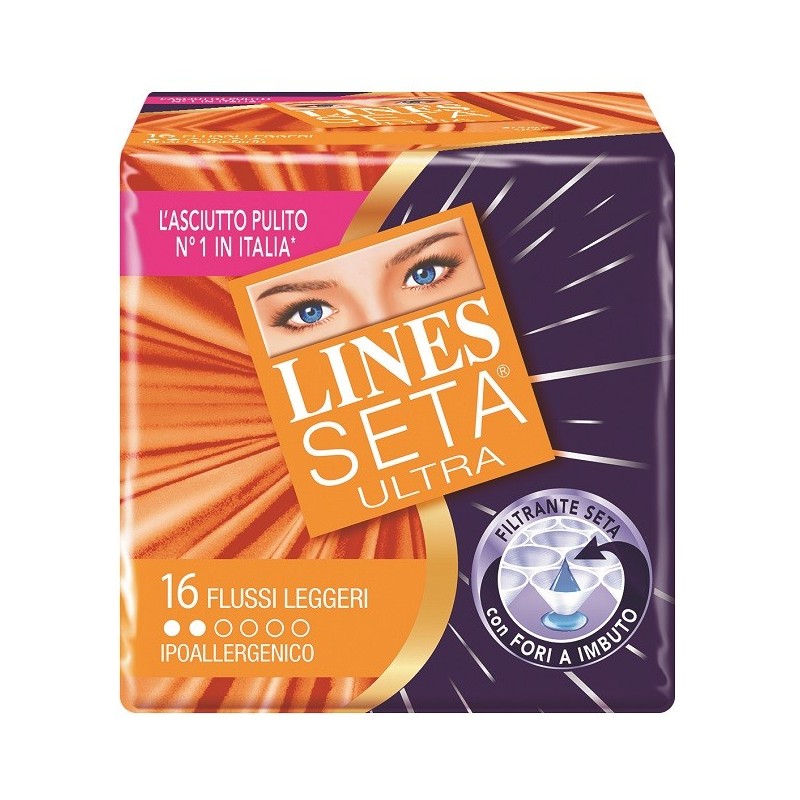 ASSORBENTE LINES SETA ULTRA LEGGERO 16 PEZZI ASSORBENTE LINES SETA ULTRA LEGGERO 16 PEZZI