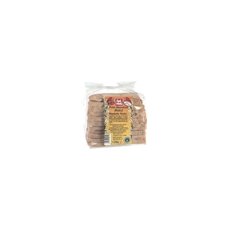 FETTE BISCOTTATE DOLCI MANDORLA MALTO 250 G FETTE BISCOTTATE DOLCI MANDORLA MALTO 250 G