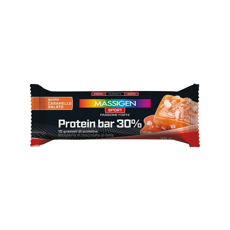 MASSIGEN SPORT PROTEIN BARRETTA 30% CARAMELLO SALATO 50 G