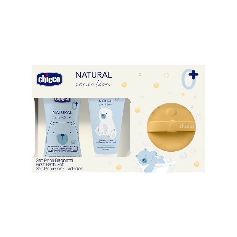 CHICCO NATURAL SENSATION DETERGENTE 200 ML + CREMA + SPUGNA