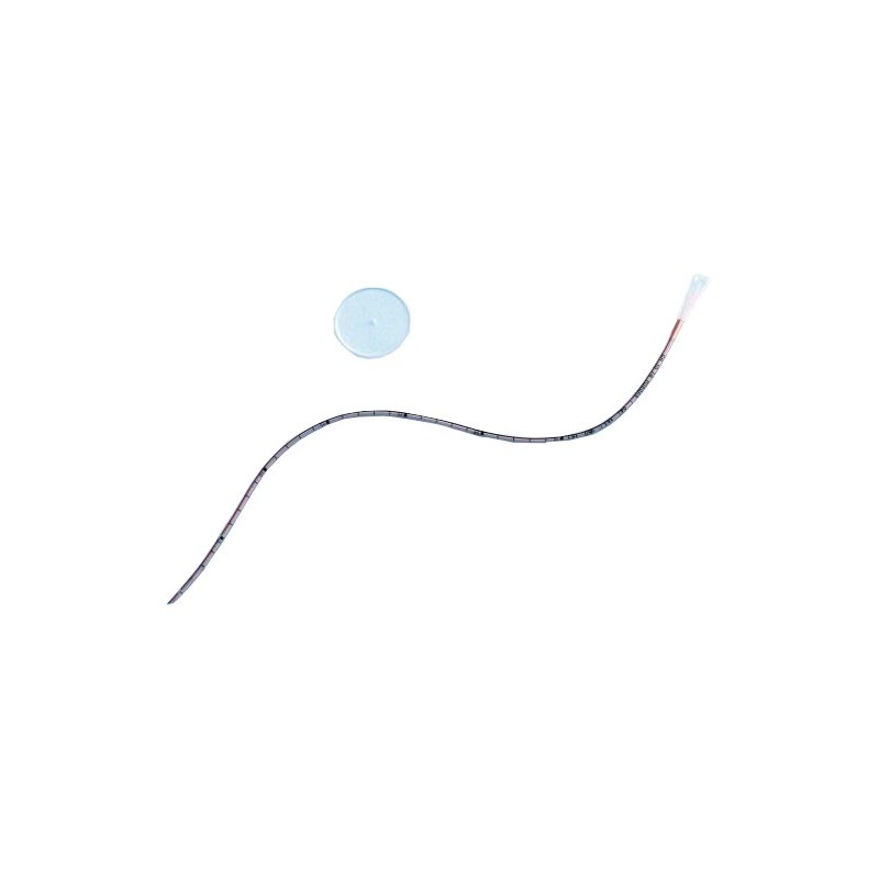 CATETERE URETEROCUTANEOSTOMIA IN SILICONE CON PUNTA SMUSSATA FLANGIA ROTONDA LINEA RADIOPACA LUNGHEZZA 45 CM CH8