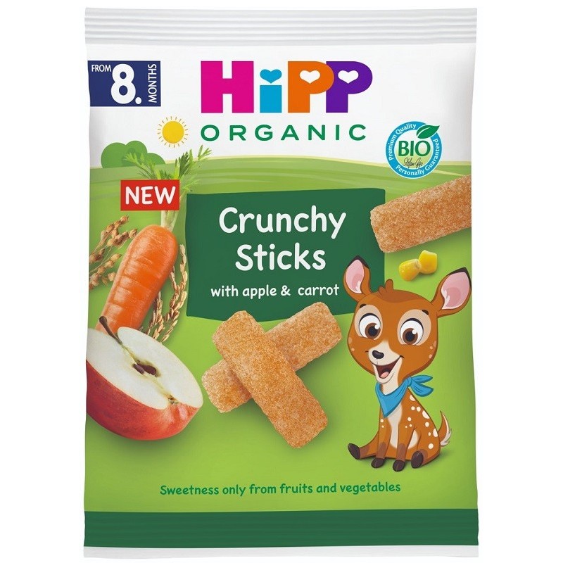 HIPP CRUNCHY STICKS MELA CAROTA 30 G HIPP CRUNCHY STICKS MELA CAROTA 30 G