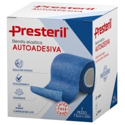 BENDA ELASTICA AUTOADESIVA LATEX FREE PRESTERIL CM 7,5X4,5 M TESI BLU