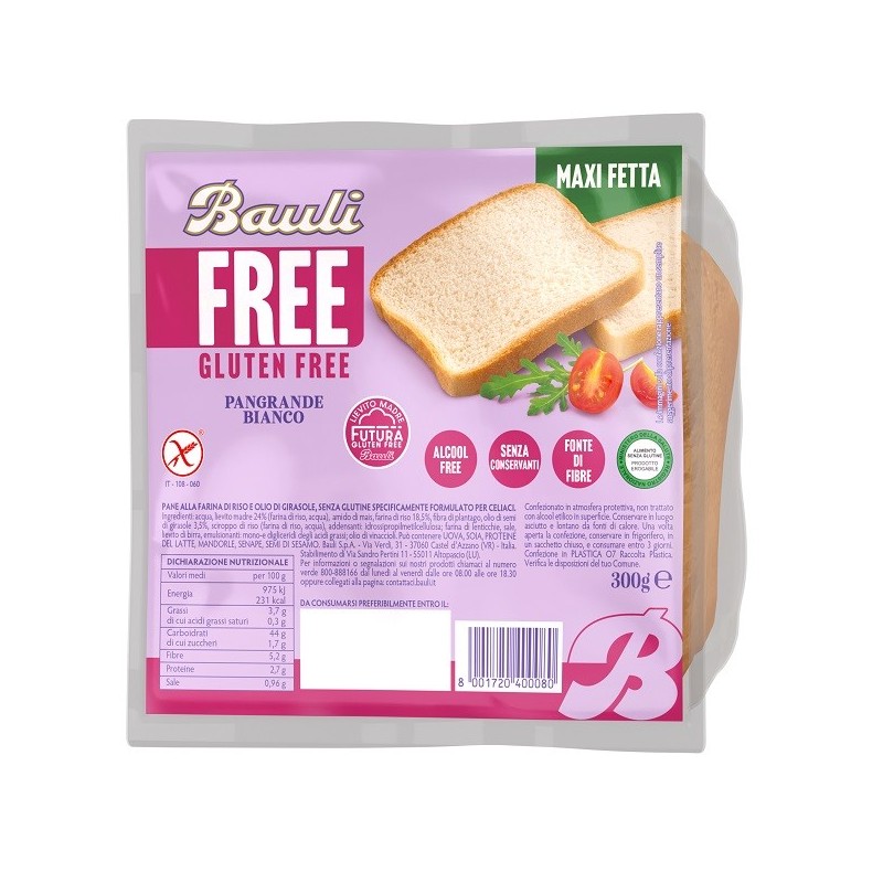 BAULI FREE PANGRANDE BIANCO 300 G BAULI FREE PANGRANDE BIANCO 300 G