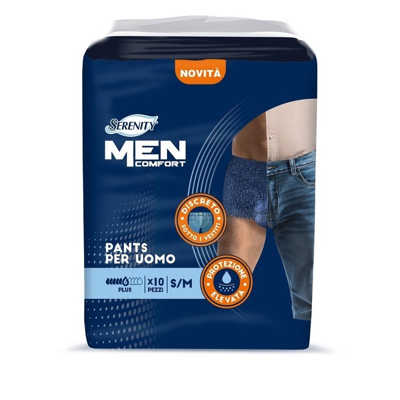 PANNOLONE A MUTANDINA SERENITY MEN COMFORT PLUS S/M 10 PEZZI