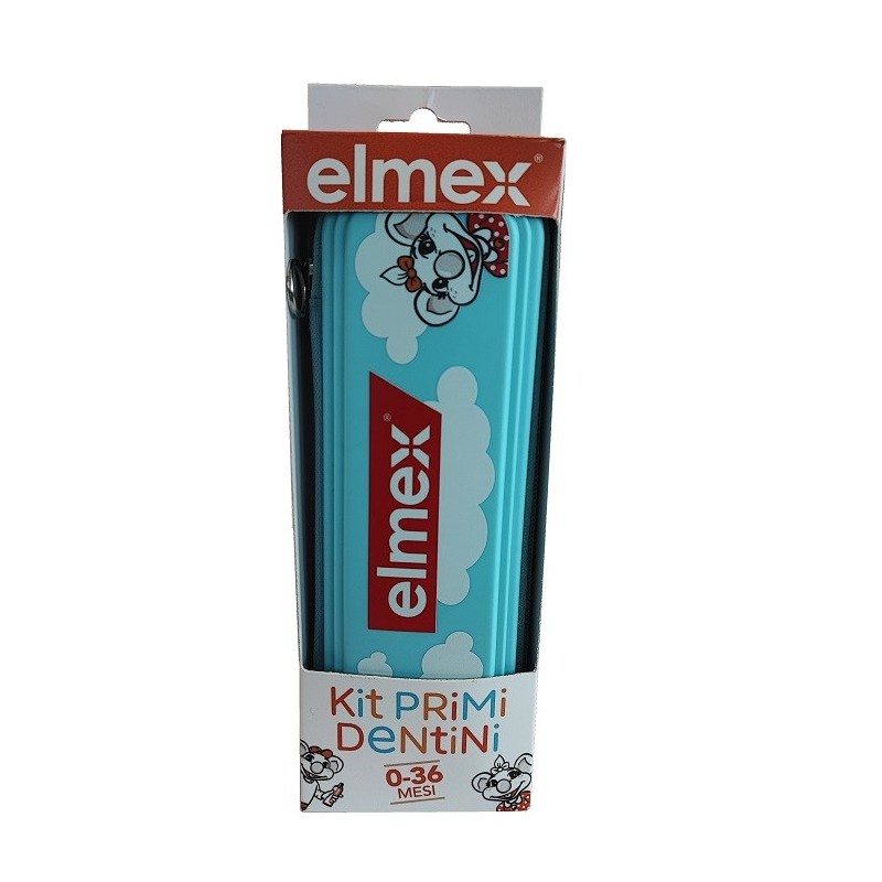 ELMEX KIT PRIMI DENTINI 0-36 MESI 1 ELMEX BIMBI DENTIFRICIO 50 ML + 1 ELMEX SPAZZOLINO BIMBI EDUCATIVO NEW 0-3 ANNI