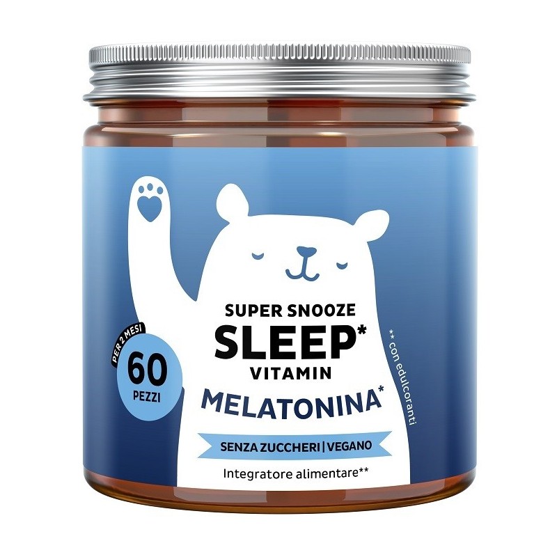 BEARS WITH BENEFITS SUPER SNOOZE SLEEP VITAMIN CON MELATONINA 60 CARAMELLE GOMMOSE CON EDULCORANTI SENZA ZUCCHERI