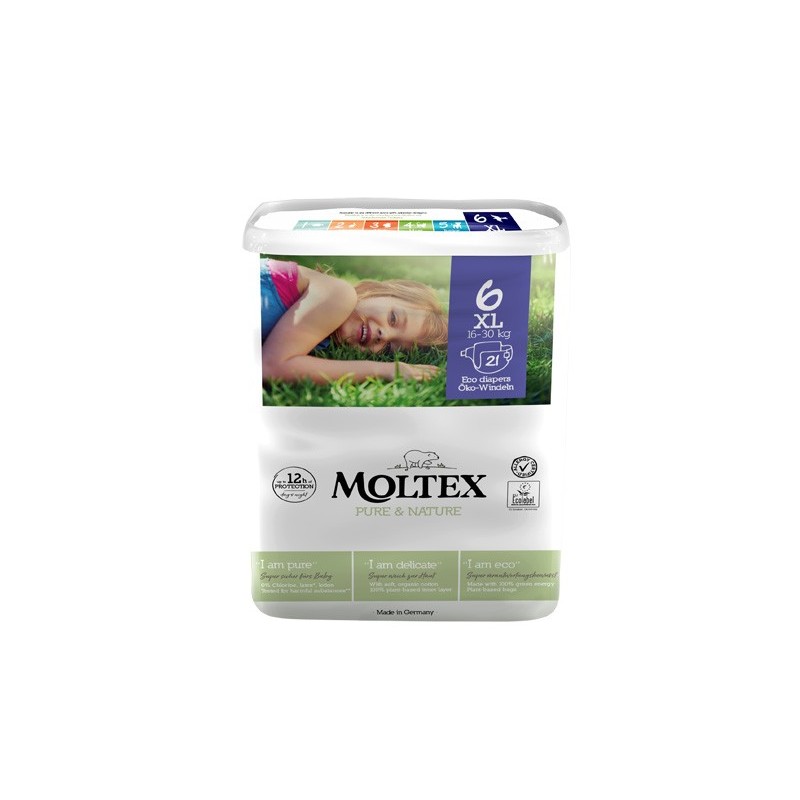 PANNOLINI MOLTEX PURE & NATURE EXTRA LARGE TG 13/18 KG 6 PEZZI PANNOLINI MOLTEX PURE & NATURE EXTRA LARGE TG 13/18 KG 6 PEZZI