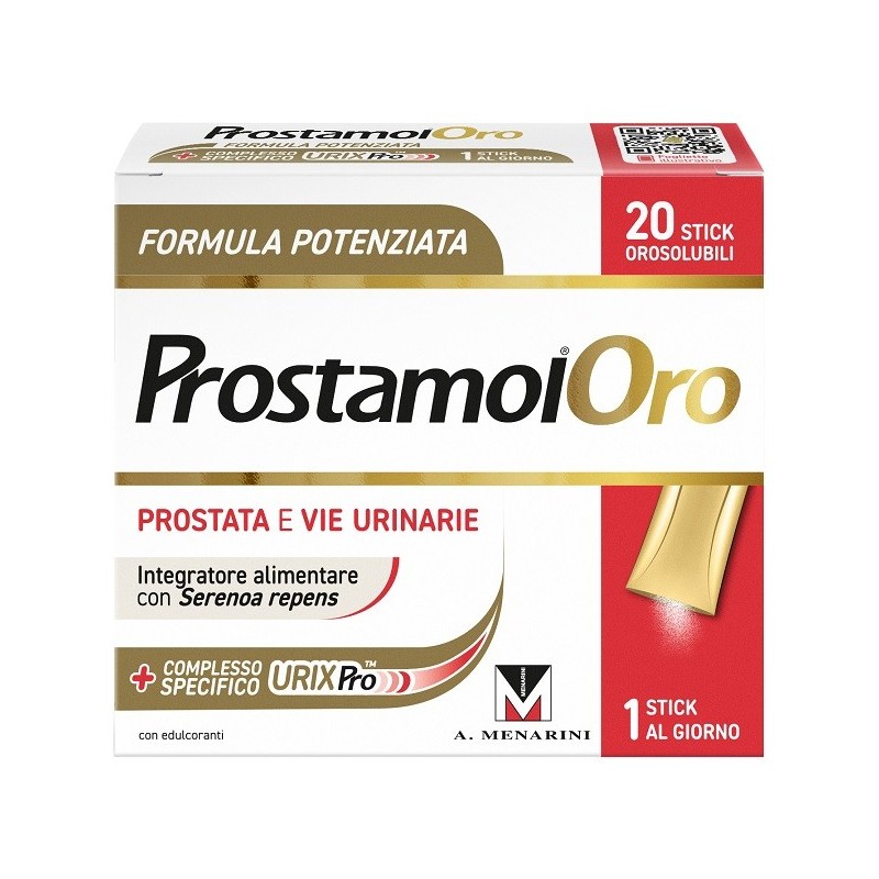 PROSTAMOL ORO 20 STICK OROSOLUBILI DA 1,6 G GUSTO FRUTTI ROSSI CON EDULCORANTI SENZA ZUCCHERI SENZA GLUTINE NATURALMENTE PRIVO D