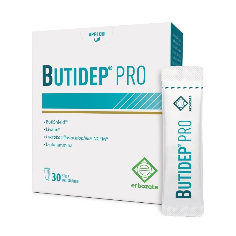 BUTIDEP PRO 30 STICK OROSOLUBILI DA 1,35 G SENZA GLUTINE NATURALMENTE PRIVO DI LATTOSIO