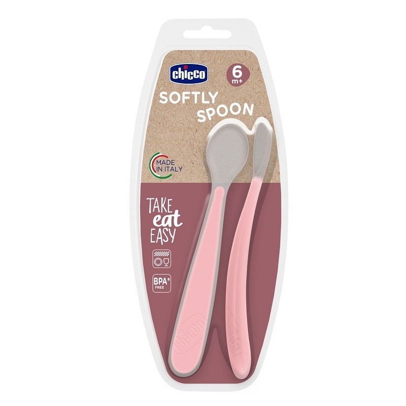 CHICCO CUCCHIAIO IN SILICONE DOPPIO ROSA 6M+
