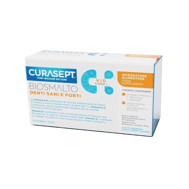 CURASEPT BIOSMALTO DENTI SANI E FORTI KID 10 FLACONCINI DA 8 ML CURASEPT BIOSMALTO DENTI SANI E FORTI KID 10 FLACONCINI DA 8 ML
