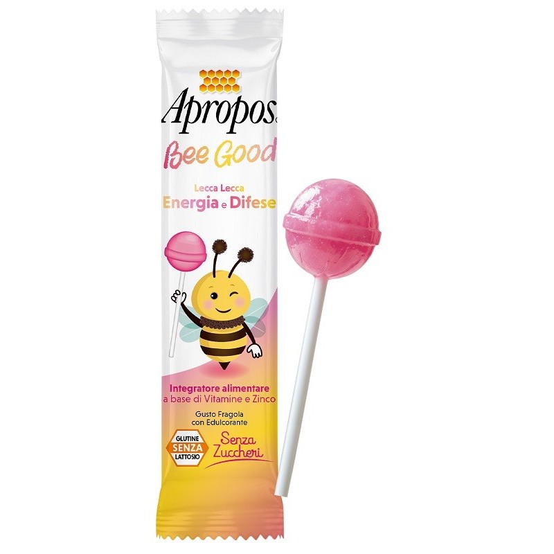 APROPOS BEE GOOD LECCA LECCA ENERGIA E DIFESA 8,5 G GUSTO FRAGOLA CON EDULCORANTE SENZA ZUCCHERI SENZA GLUTINE SENZA LATTOSIO APROPOS BEE GOOD LECCA LECCA ENERGIA E DIFESA 8,5 G GUSTO FRAGOLA CON EDULCORANTE SENZA ZUCCHERI SENZA GLUTINE SENZA LATTOSIO