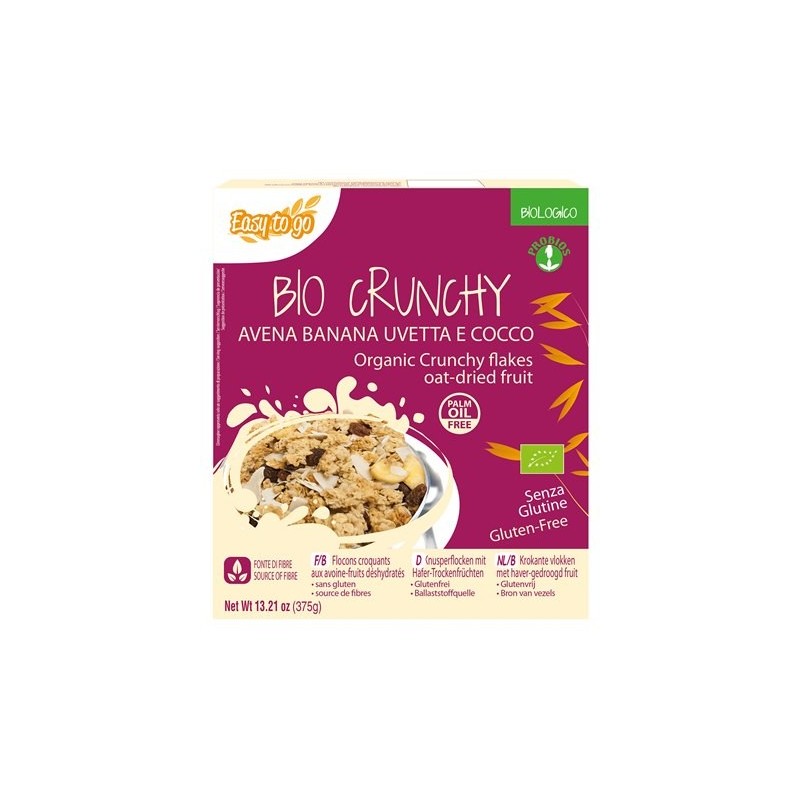 EASY TO GO BIO CRUNCHY AVENA BANANA UVETTA E COCCO 375 G