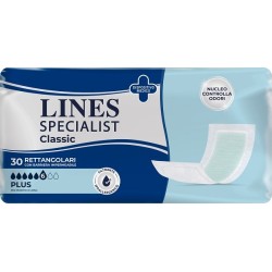PANNOLONE LINES SPECIALIST CLASSIC RETTANGOLARE CON BARRIERA CONTROL 30 PEZZI