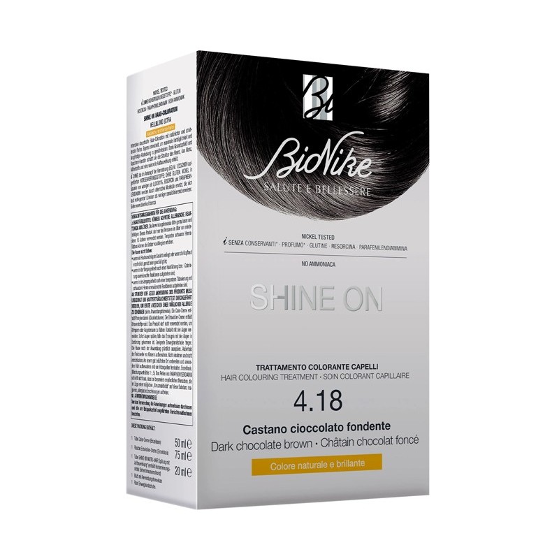 SHINE ON CASTANO CIOCCOLATO FONDENTE 4,18 FLACONE 75 ML + TUBO 50 ML
