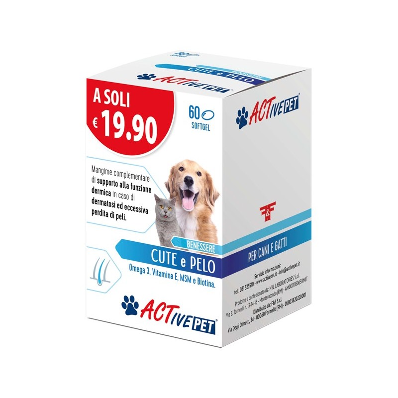 ACTIVE PET BENESSERE CUTE E PELO 60 SOFTGEL ACTIVE PET BENESSERE CUTE E PELO 60 SOFTGEL