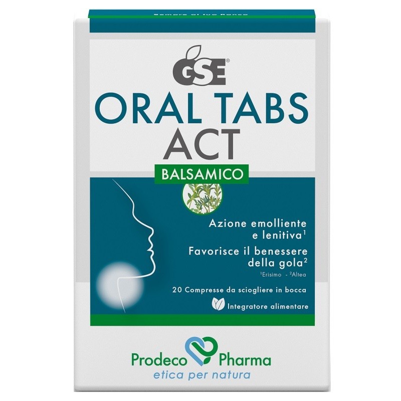 GSE ORAL TABS ACTS BALSAMICO 20 COMPRESSE OROSOLUBILI CON EDULCORANTE SENZA GLUTINE