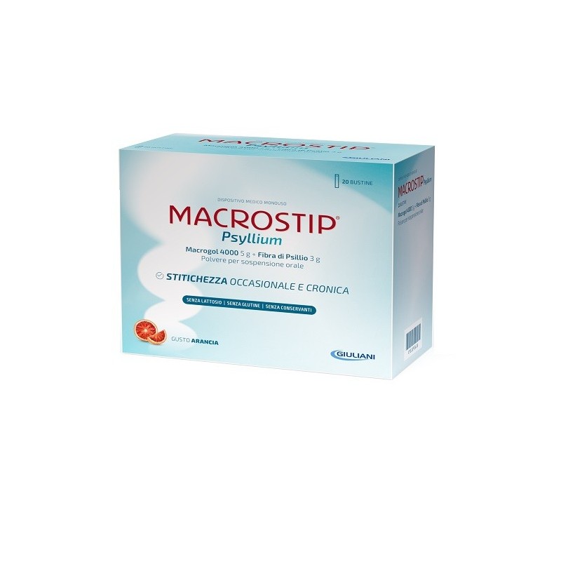 MACROSTIP PSYLLIUM 14 BUSTINE GUSTO ARANCIA SENZA GLUTINE SENZA LATTOSIO
