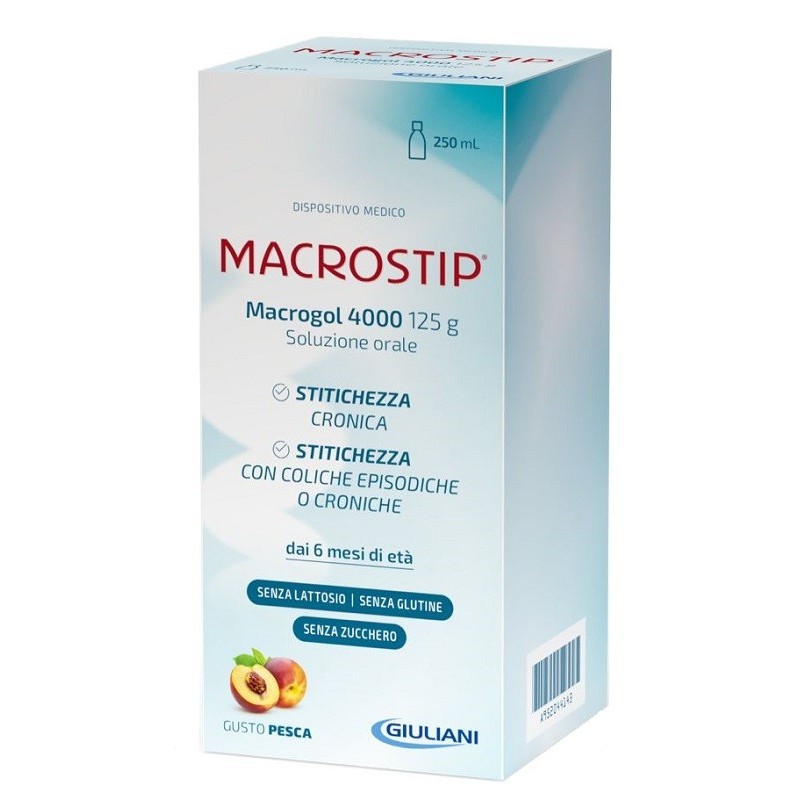 MACROSTIP SOLUZIONE ORALE 250 ML GUSTO PESCA SENZA GLUTINE SENZA LATTOSIO