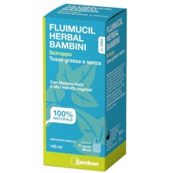 FLUIMUCIL HERBAL BAMBINI SCIROPPO TOSSE GRASSA E SECCA 140 ML AROMA FRAGOLA E MIELE SENZA GLUTINE SENZA LATTOSIO