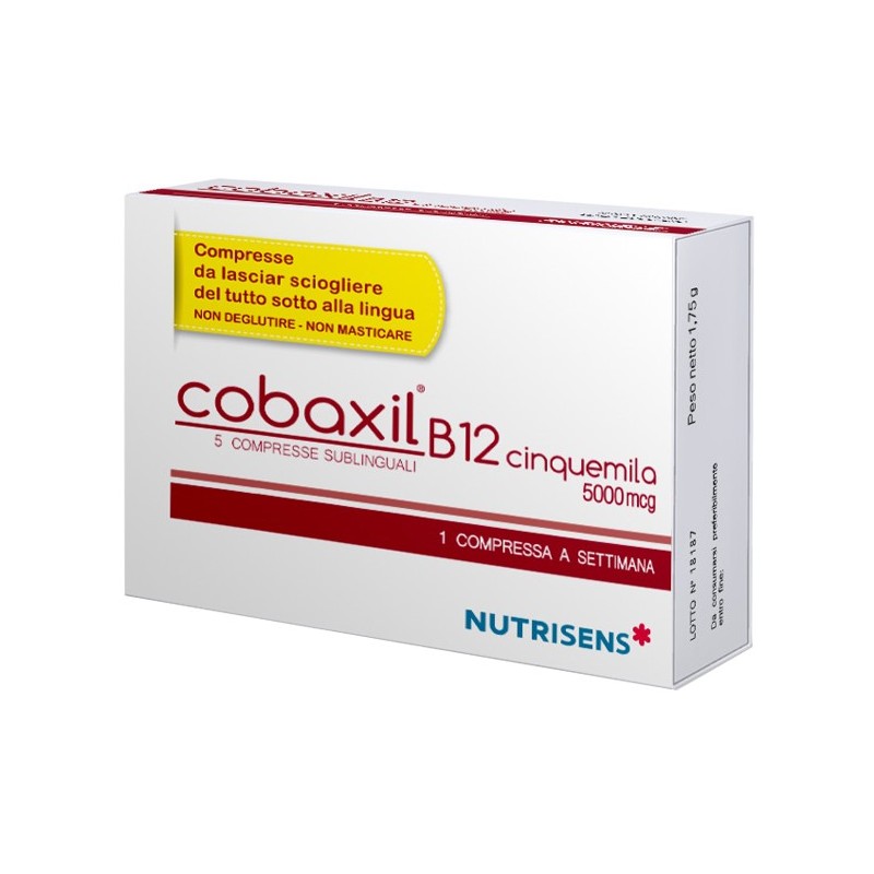 COBAXIL B12 CINQUEMILA 5 COMPRESSE SUBLINGUALI DA 0,4 G SENZA GLUTINE