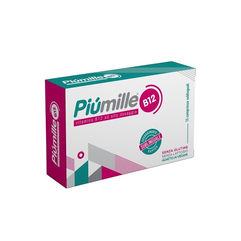 PIUMILLE B12 15 COMPRESSE SUBLINGUALI 0,080 G SENZA GLUTINE  SENZA LATTOSIO CON EDULCORANTE