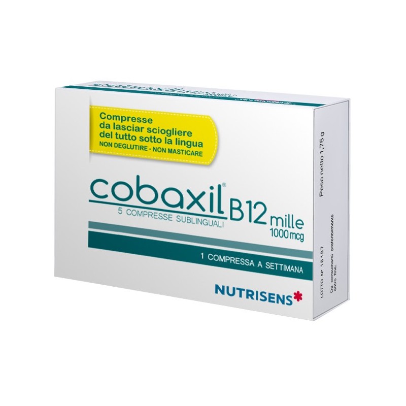 COBAXIL B12 MILLE 5 COMPRESSE SUBLINGUALI DA 0,35 G SENZA GLUTINE COBAXIL B12 MILLE 5 COMPRESSE SUBLINGUALI DA 0,35 G SENZA GLUTINE