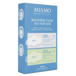 MIAMO HEALTY SKIN SYSTEM ACNEVER BLACKHEAD CLEAR DUO NOSE MASK STEP 1 CLEARING & PURIFYING 5 PEZZI 3 G + STEP 2 SOOTHING & PORE 