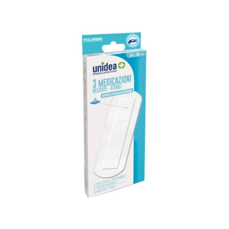 MEDICAZIONE STERILE UNIDEA TESSUTO NON TESSUTO 10X30 CM 3 PEZZI